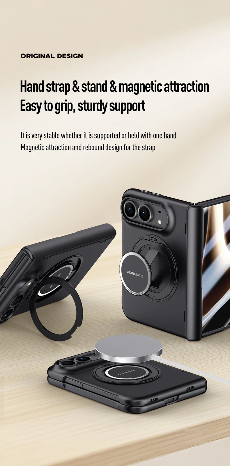 MagSafe Metal 360 Rotating Holder Case With Glass Screen Protector For iPhone