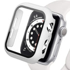 Tempered Glass+cover For Apple Watch Case Accessories 45mm 41mm 44mm 40mm 42mm Screen Protector Apple watch serie 9 4 5 6 SE 7 8