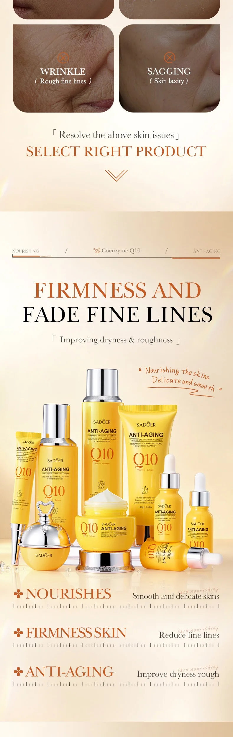 Coenzyme Q10 and Vitamin E Anti-Aging, Anti-Wrinkle, and Moisturizing Skincare Set