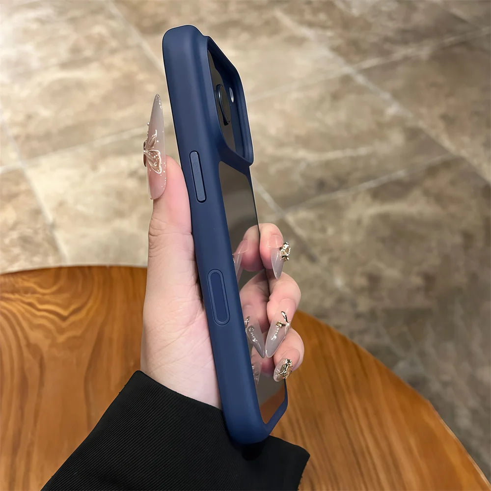 Luxury Advanced Silicone Soft Edge Transparent Case For iPhone 18 17 Pro 17 Pro Max Shockproof Phone Case Hard Back Panel Cover