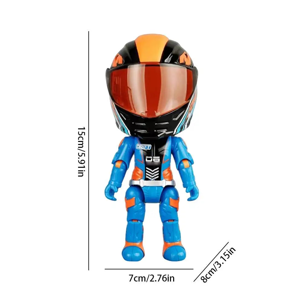 1:12 Scale Motorcycle Rider Model with Articulated Joints High-Detail Alloy and Plastic Diecast Collectible Figure for Display