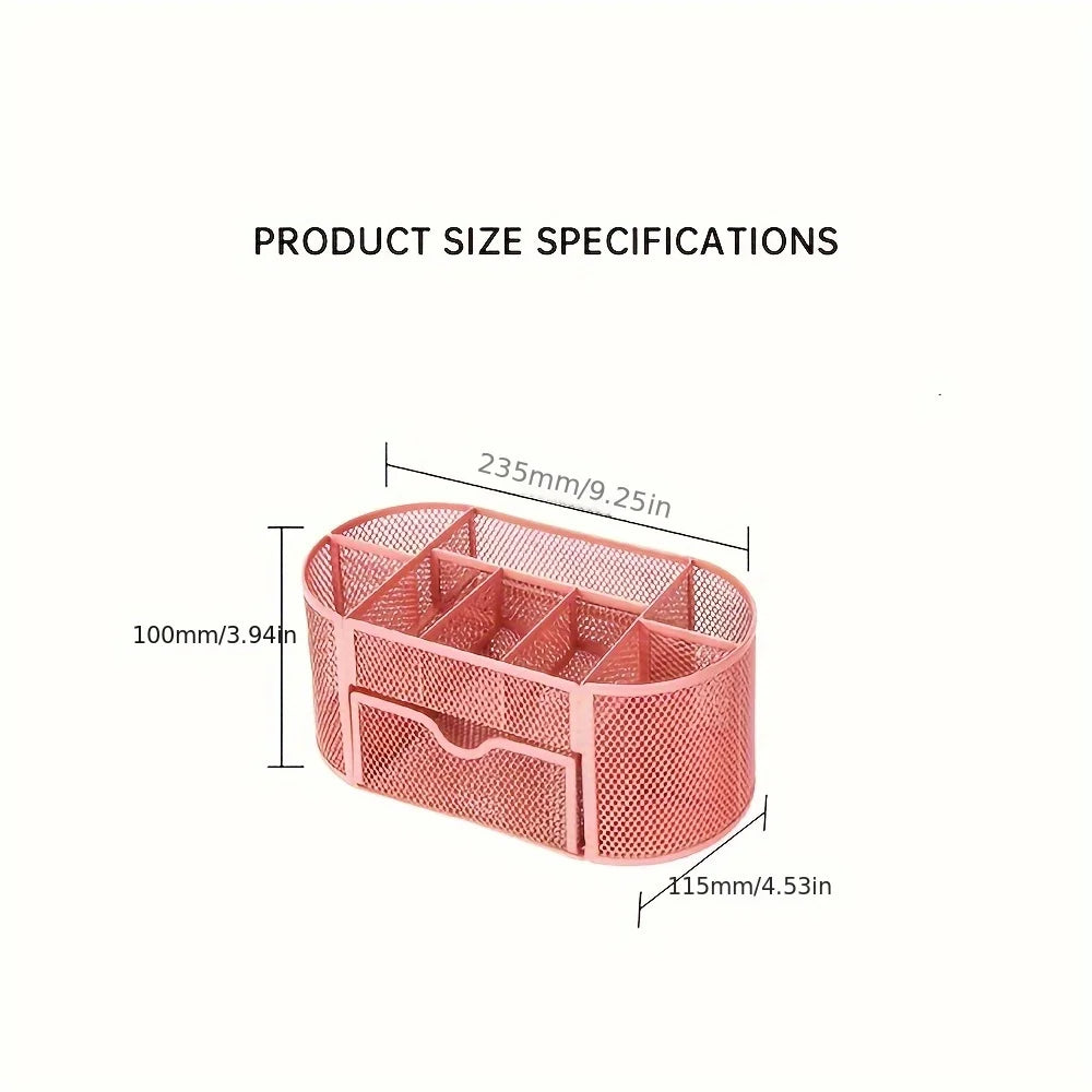Mesh Desk Organizer Sturdy Metal Pen Stand Student Stationery Office Supplies