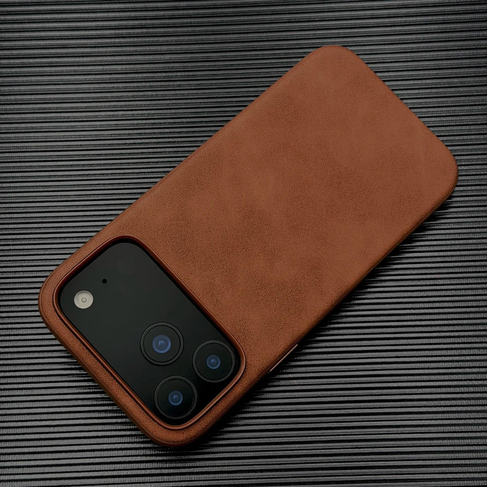 Luxury Leather Retra Case For iPhone 18 17 16 15 14 13 Pro Max 17Pro IPhone17 ProMax Matte Smooth As Skin Touch Feeling Cover