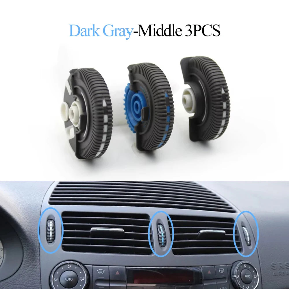 2/3PCS Set Car Front Air Conditioning AC Vent Rolling Wheel For Mercedes BENZ E Class W211 E200 E300 E230 E260 E280 2003-2008