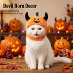 Halloween Pet Costume Hat – Fun Devil/Pumpkin Hat for Cats and Dogs; Warm, Festive, and Quirky – A Holiday Gift for Small Pets