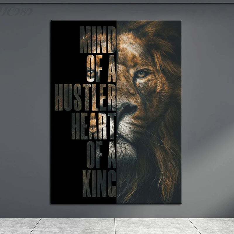 Wild Lion Animal Poster Motivational Quotes Canvas Painting Lion Posters Prints Wall Art Canvas Pictures Living Room Home Decor
