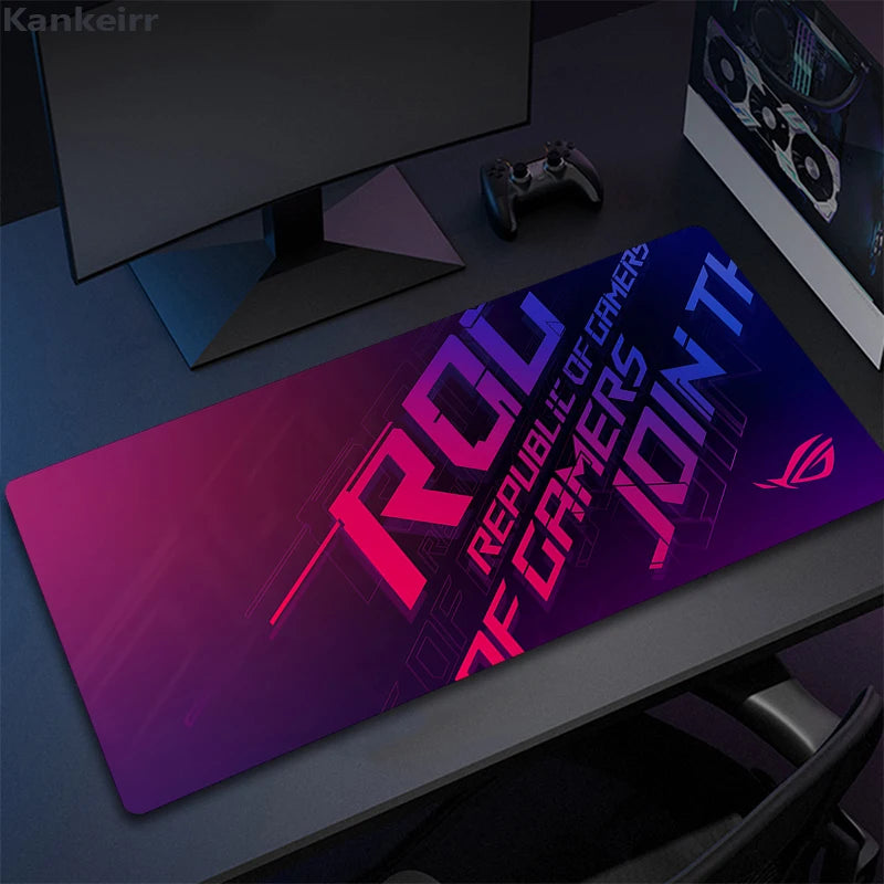 Asus Rog Black Mause Pad Anime Mouse Mats Gaming Computer Desk Mat Mouse Carpet Pc Accessories Gamer Mouse Pad Speed Rubber Mat