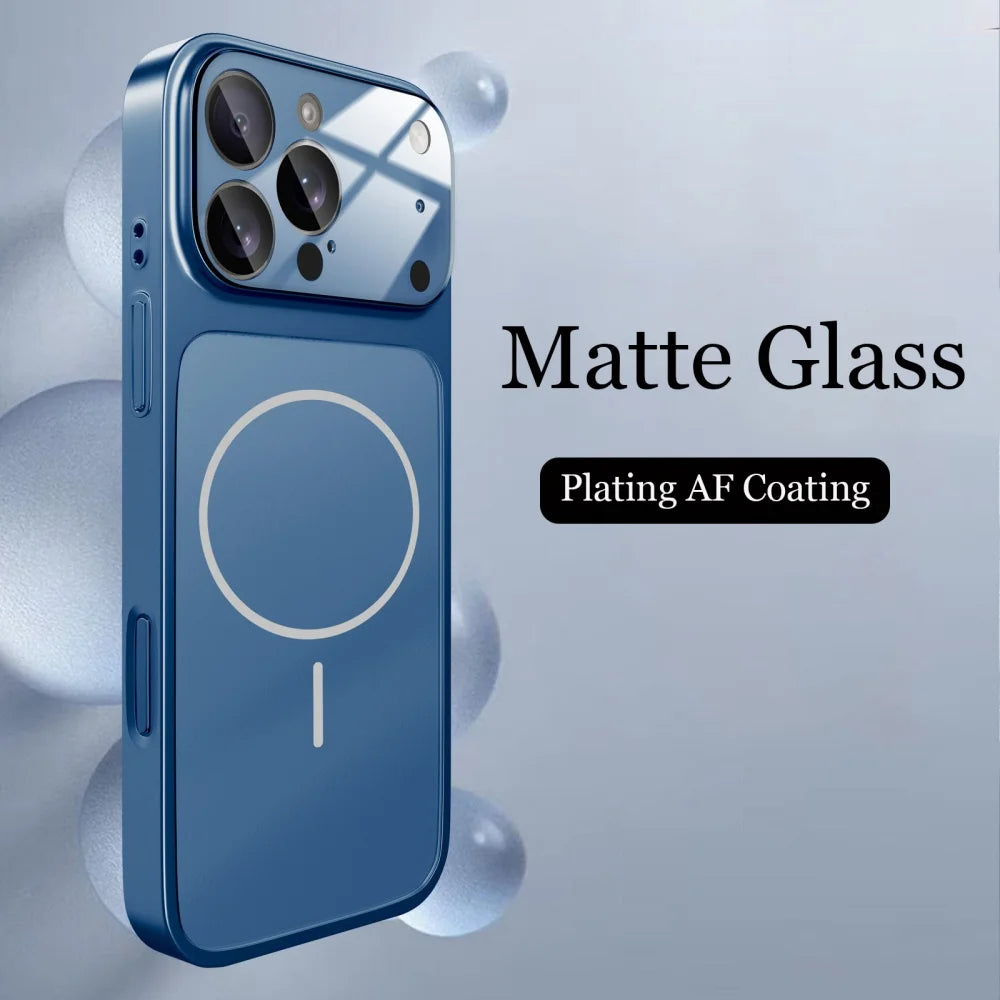 Luxury Original For Magsafe Matte Armor Case For iPhone 17 18 16 15 14 13 Pro Max Funda Wireless Charging Hard Magnetic Cover