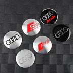 56/60/65MM Car Wheel Hub Caps Auto Emblem Tyre Center Covers Accessories For Audi A1 A2 A3 A4 A5 A6 A7 A8 Quyttro Sline RS Q2 Q3