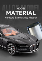 1:32 Atlantic Tourbillon Car Model Alloy Diecast Toys Doors Opened Sound Light Pull Back Miniature Models Office Table Ornaments