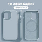 Luxury For Magsafe Wireless Charge Case For Apple iPhone 15 14 13 11 16 17 Pro Max 17 Air Plus Liquid Silicone Shockproof Cover