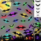Halloween 3D Stereoscopic Bat LED Night Light PET Wall Decal Home Festival Party Indoor Wall Decoration Lamp