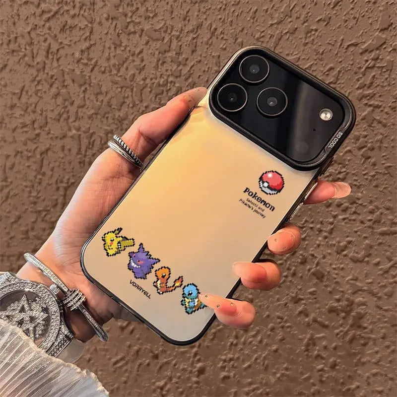 Cute Pixel Pokemon Matte Case For iPhone 17 16 15 14 13 Pro Max