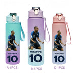750ML Messi Modrić Neymar Football Star Straw Water Cup Portable Fitness Drink Bottle Kettle Leakproof Drinkware Fans Gifts