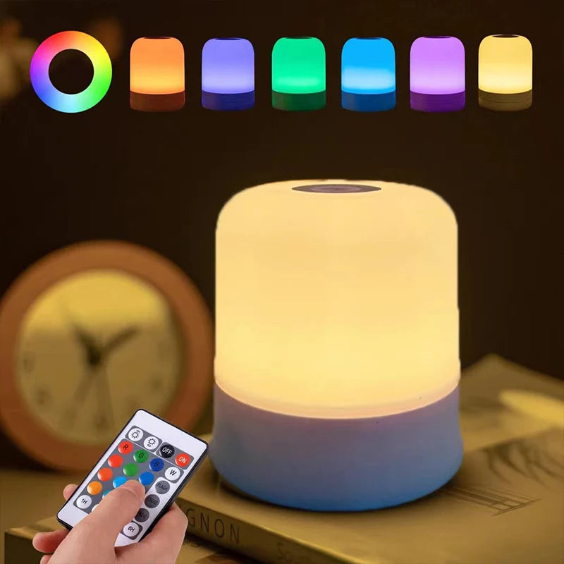 NEW LED Touch Night Light Rechargeable RGB Dimmable Table Lamps Remote Control Ambient Light for Bedroom Living Room