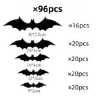 DIY Halloween Bat Decoration 3D PVC Bat Wall Sticker Black Bat Wallpaper Halloween Real Horror Prop