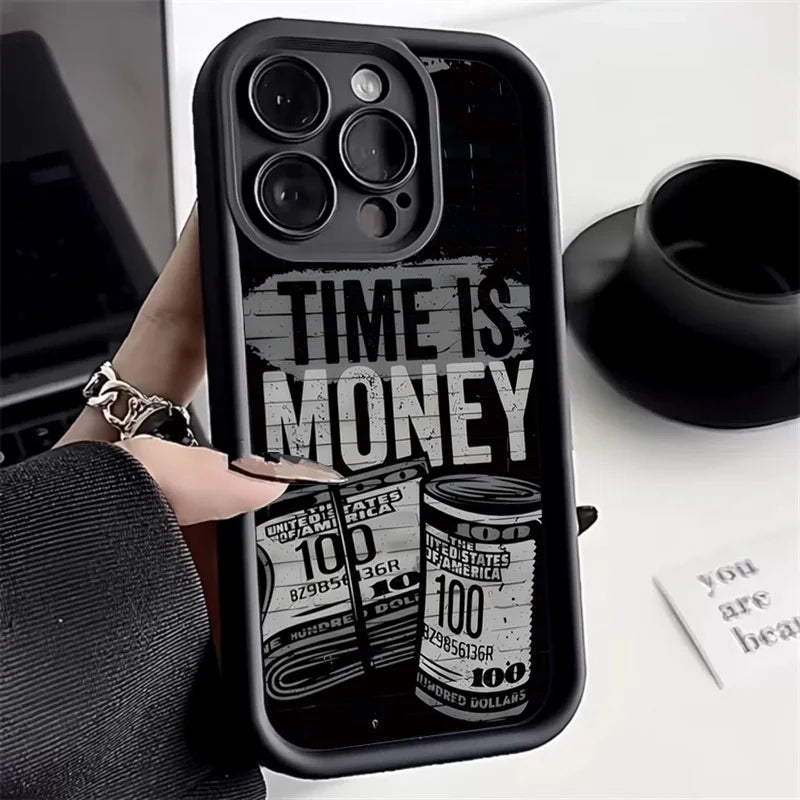 "Time is Money" Print iPhone Case – Soft Cover