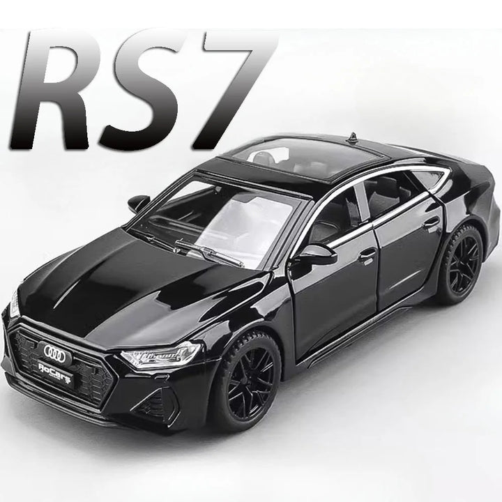 1:32 RS7 Sportback Miniature Model Toy Cars Alloy Diecast 6 Doors Opened with Pull Back Rubber Tires Ornament Vehicle Toys Gifts