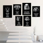 Motivational print, believe in yourself, never be afraid, awaken the beast within, animal motivational poster office decoration