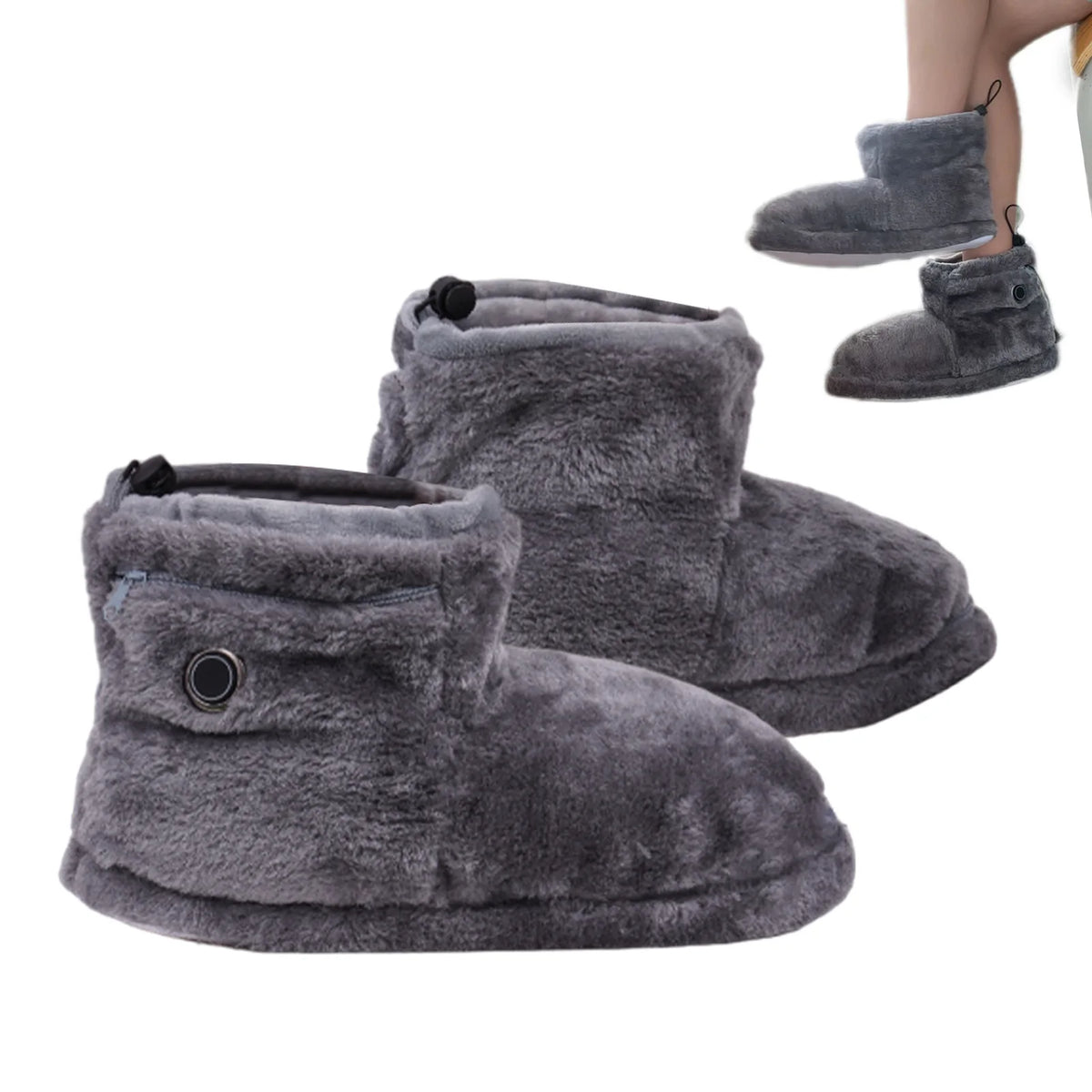 Heated Boots Heated Slippers Heating Pad Boots 1 Pair Thick Easy To Wear Fast Heating 5 Level Temperature for Office