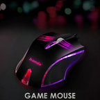 Wired Gaming Mouse RGB Breathing Light 3 Level Adjustable DPI Ergonomic Symmetric Design Skin Friendly Surface Computer Mice