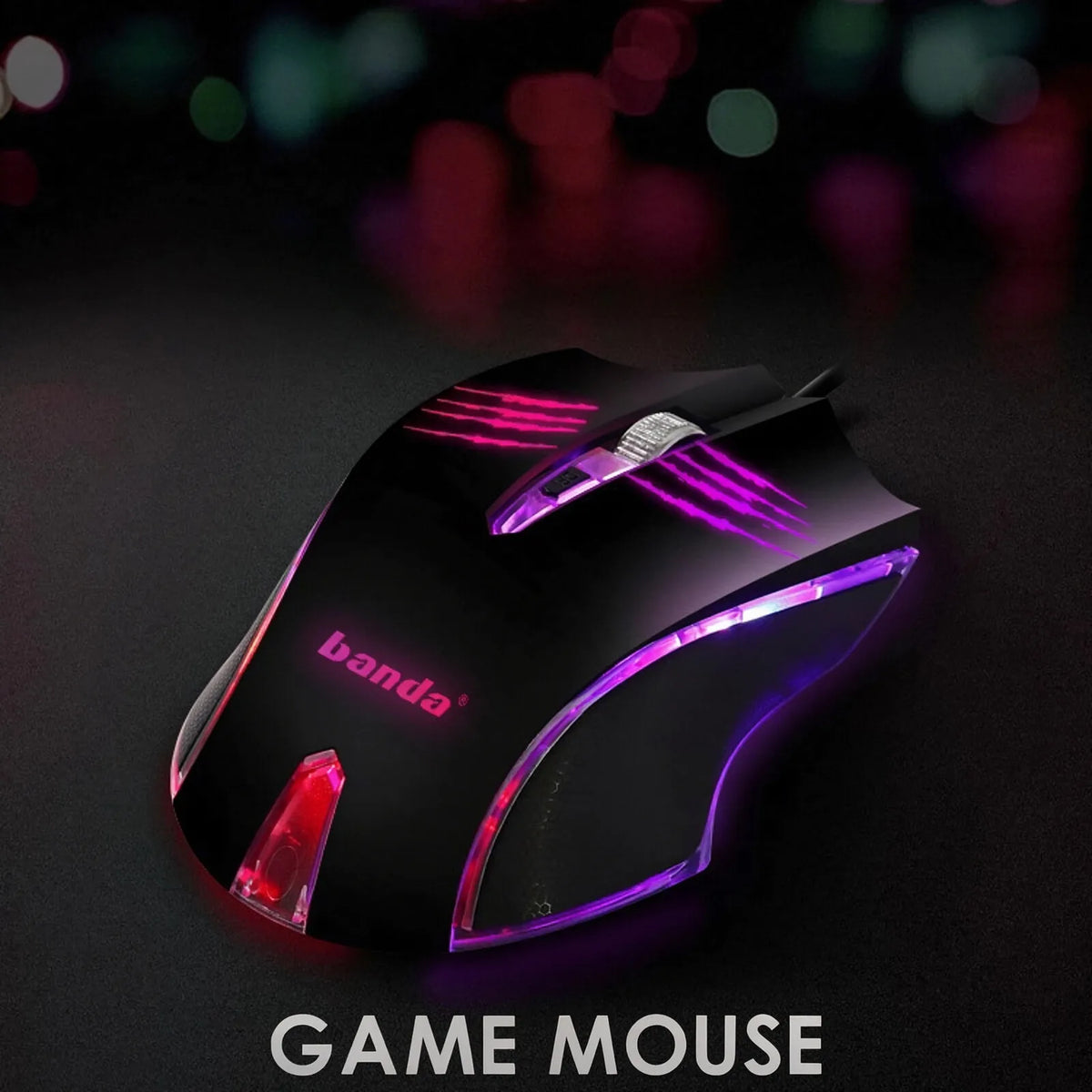Wired Gaming Mouse RGB Breathing Light 3 Level Adjustable DPI Ergonomic Symmetric Design Skin Friendly Surface Computer Mice