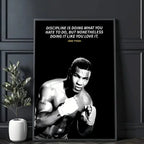 Mike Tyson Muhammad Ali Motivational Quote Poster Sticky Wall Art Printing Waterproof Home Living Bed Room Bar Aesthetic Decor