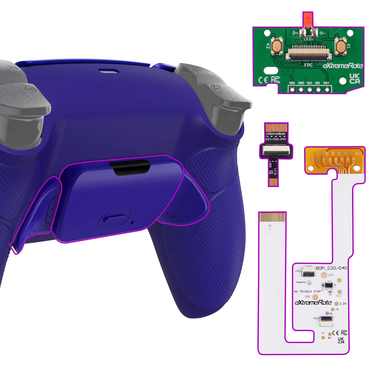 eXtremeRate Back Paddles Programable RISE V3 Remap Kit for ps5 Controller BDM-030/040/050, Upgrade Board Back Shell Back Button