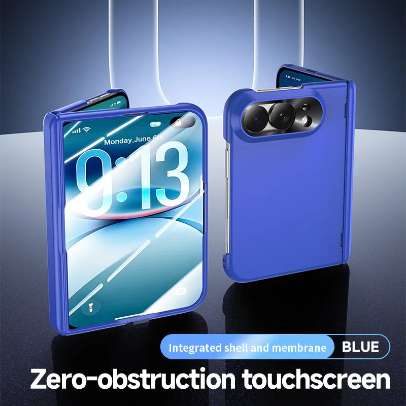 For iPhone Duo Case Luxury Matte Skin-Friendly Folding Hinge With Tempered Film Shockproof Hard Back Cover For iPhone 18 Fold
