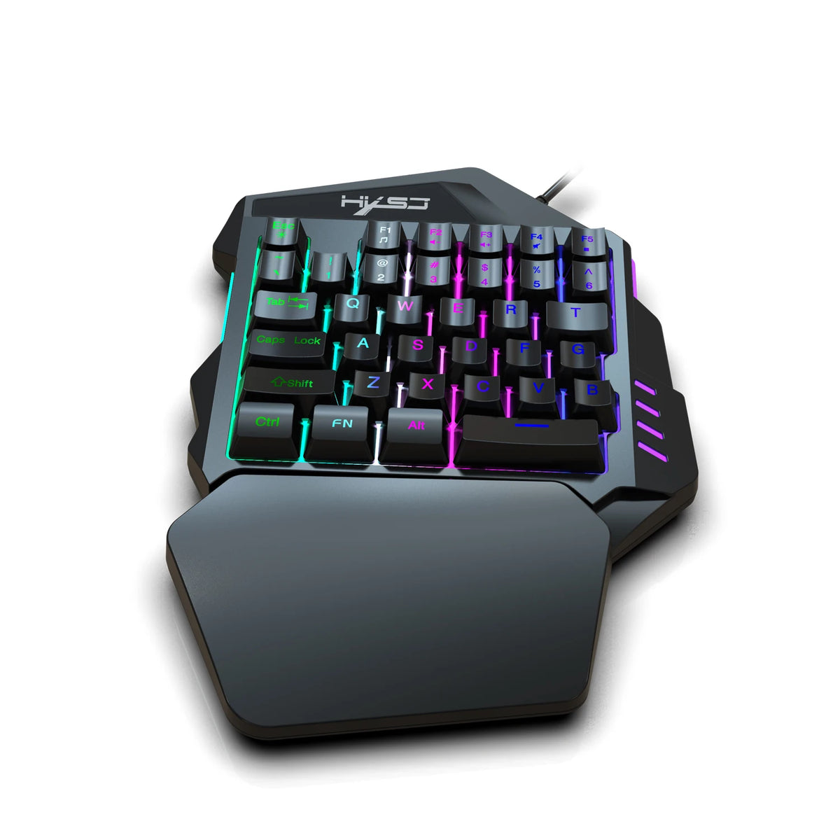 Ergonomic 35-Key Gaming Keyboard with RGB Lighting USB Powered One-Handed Design Thin Film Keys for Enhanced Gaming Experience