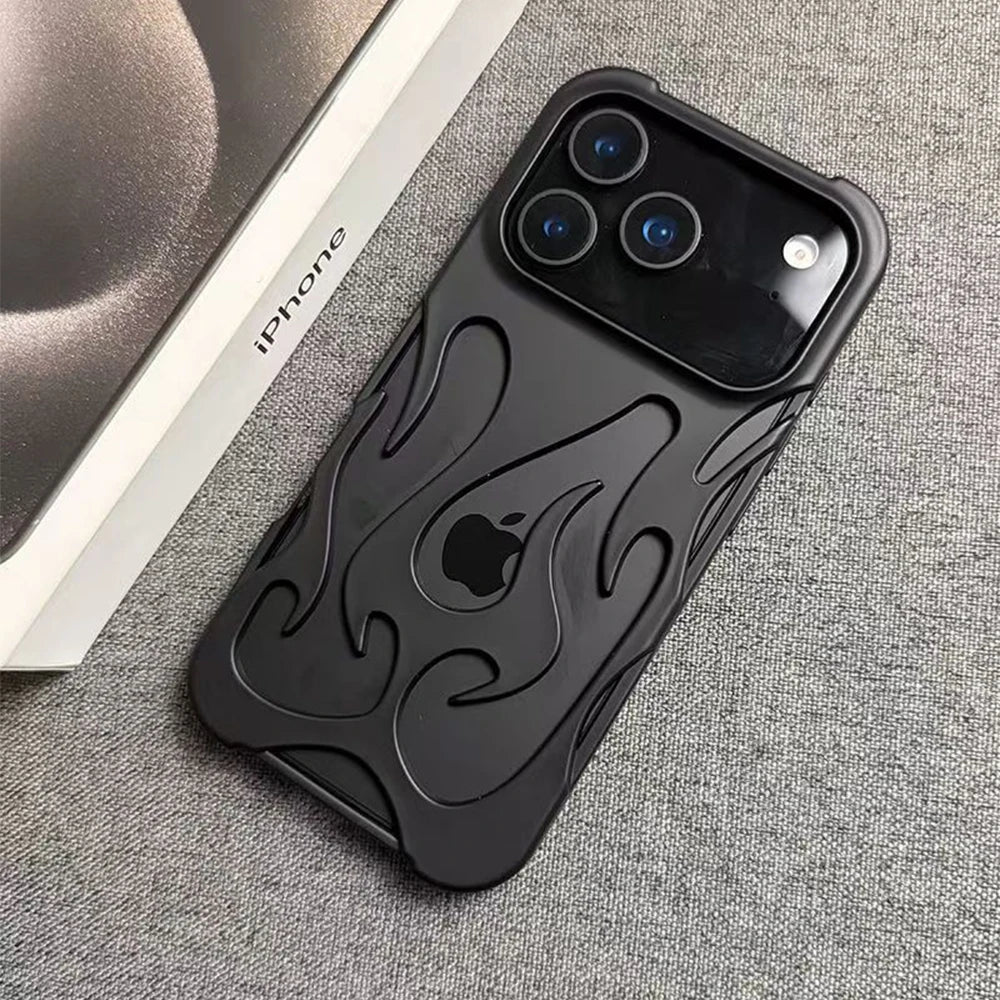 Flame Pattern Anti Drop TPU Phone Case for iPhone 17 16 15 14 Pro Max