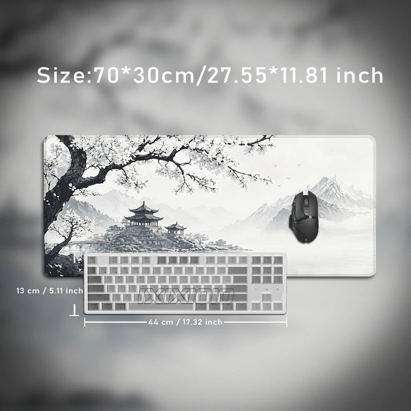 Mouse Pad Black And White Cherry Blossoms Gaming printon demand Large Mousepad XXL MousePads Office Carpet Soft Gaming laptop
