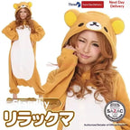 Sazac Rilakkuma Kigurumi Adult Anime Jumpsuit Pajamas Kawaii Cute Cartoon Character Loungewear For Home Party