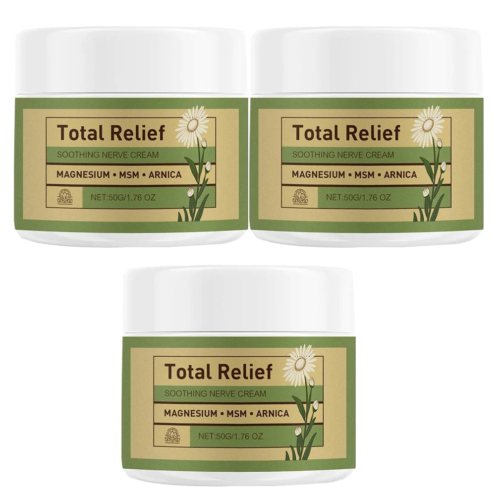 New Total Relief Soothe Magnesium Soothing Body Cream Non-Greasy Knees Muscles External Massage Care MSM  Arnica Mild Daily Care