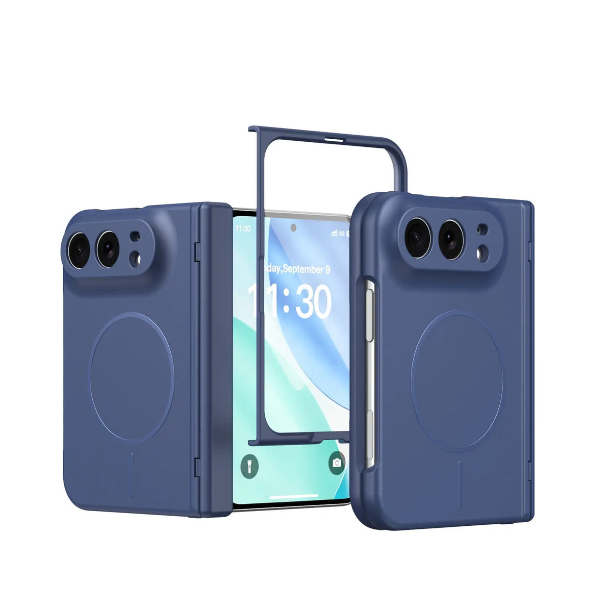 For iPhone DUO Case for Magsafe Magnetic Wireless Charging Case for iPhone DUO 18 Fold Built-in Screen Protector Frosted Cover