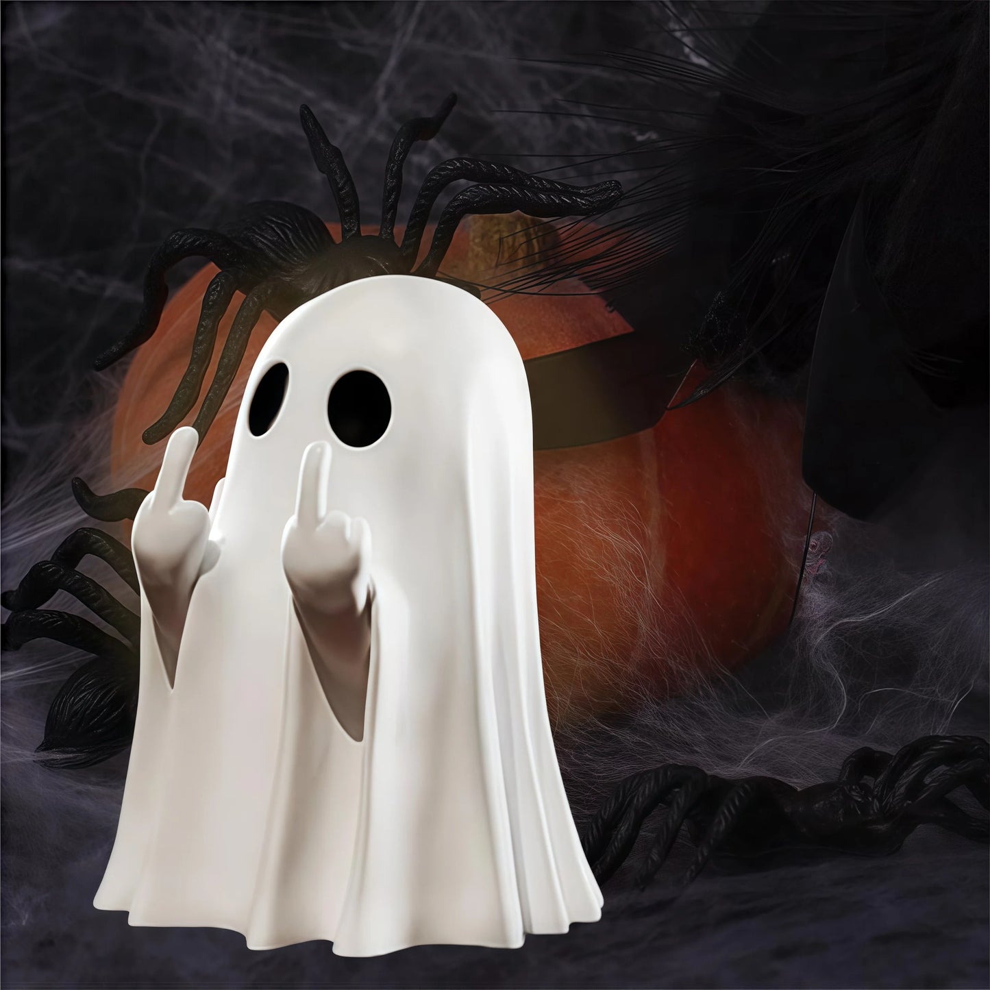 Middle Finger Ghost Statue – Halloween Decor