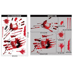 Halloween Mall Window Ghostly Horror Stickers Holiday Party Decoration Blood Fingerprints Electrostatic Stickers Room Decor