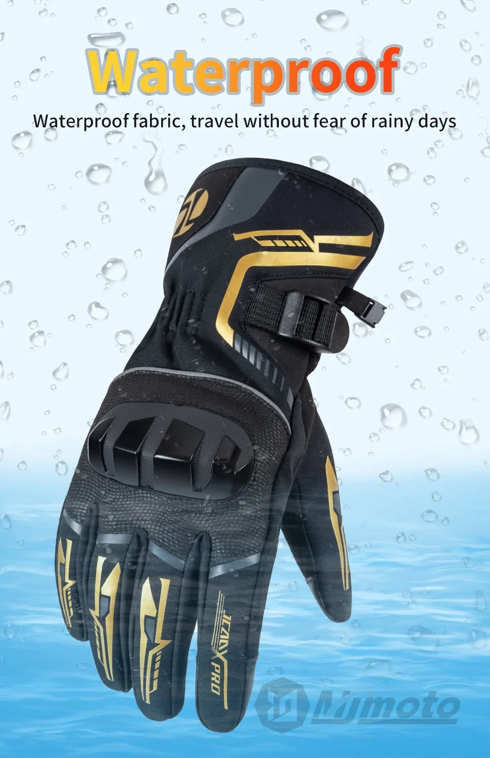 Winter Motorcycle Gloves for Men Women Waterproof Warm Cold Weather Riding Gloves Touchscreen for ATV UTV Road Racing Snowmobile