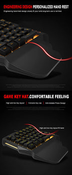 RGB Backlit Gaming Keyboard And Mouse Combo One-Handed Keypad with 3200 DPI Mouse Game Converter for PS4 Xbox Nintendo Switch