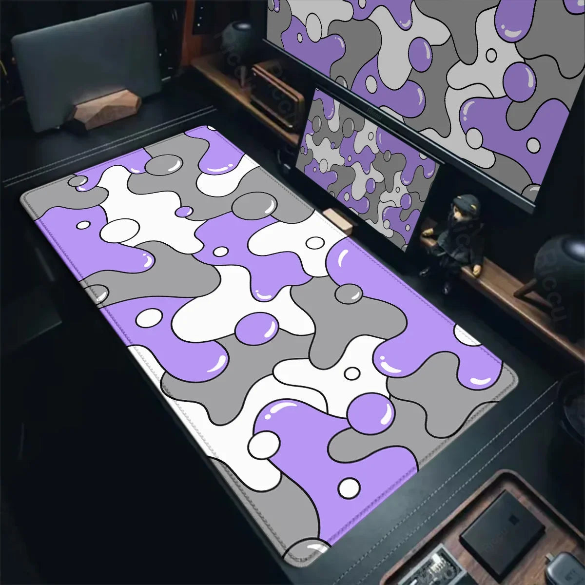 Gaming Mouse Pads Large Size Table Pad Blue White Strata Liquid Mouse Pad Computer Play Mat Leather Mouse Pad Keyboard Desk Mat