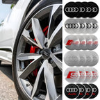 56/60/65MM Car Wheel Hub Caps Auto Emblem Tyre Center Covers Accessories For Audi A1 A2 A3 A4 A5 A6 A7 A8 Quyttro Sline RS Q2 Q3