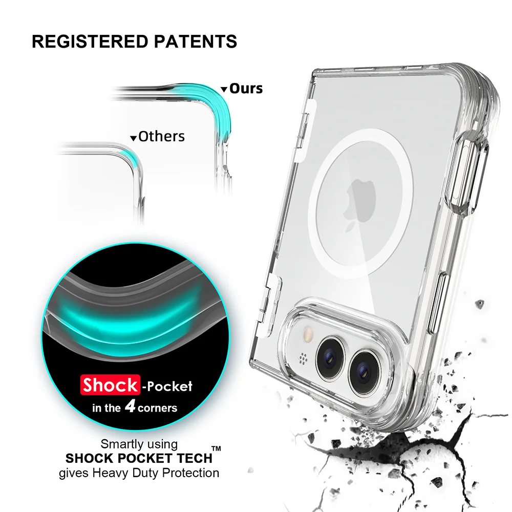 High Clear Magnetic Phone Case For iPhone Duo IPhone Duo 18 Ultra For Magsafe Wireless Charging Folding Bumper Hinge Cover