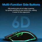 Wired Gaming Mouse RGB Breathing Light 3 Level Adjustable DPI Ergonomic Symmetric Design Skin Friendly Surface Computer Mice