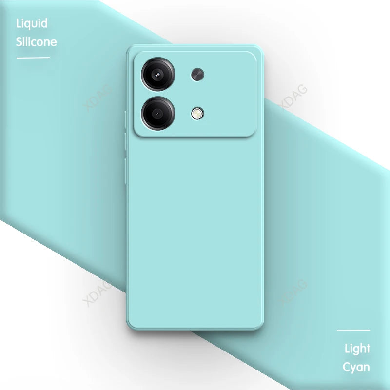 Liquid Silicone Cover for Xiaomi Redmi Note13 Note 13R 13 R Pro Plus 13RPro 5G Square Soft Original Mobile Phone Accessorie Case