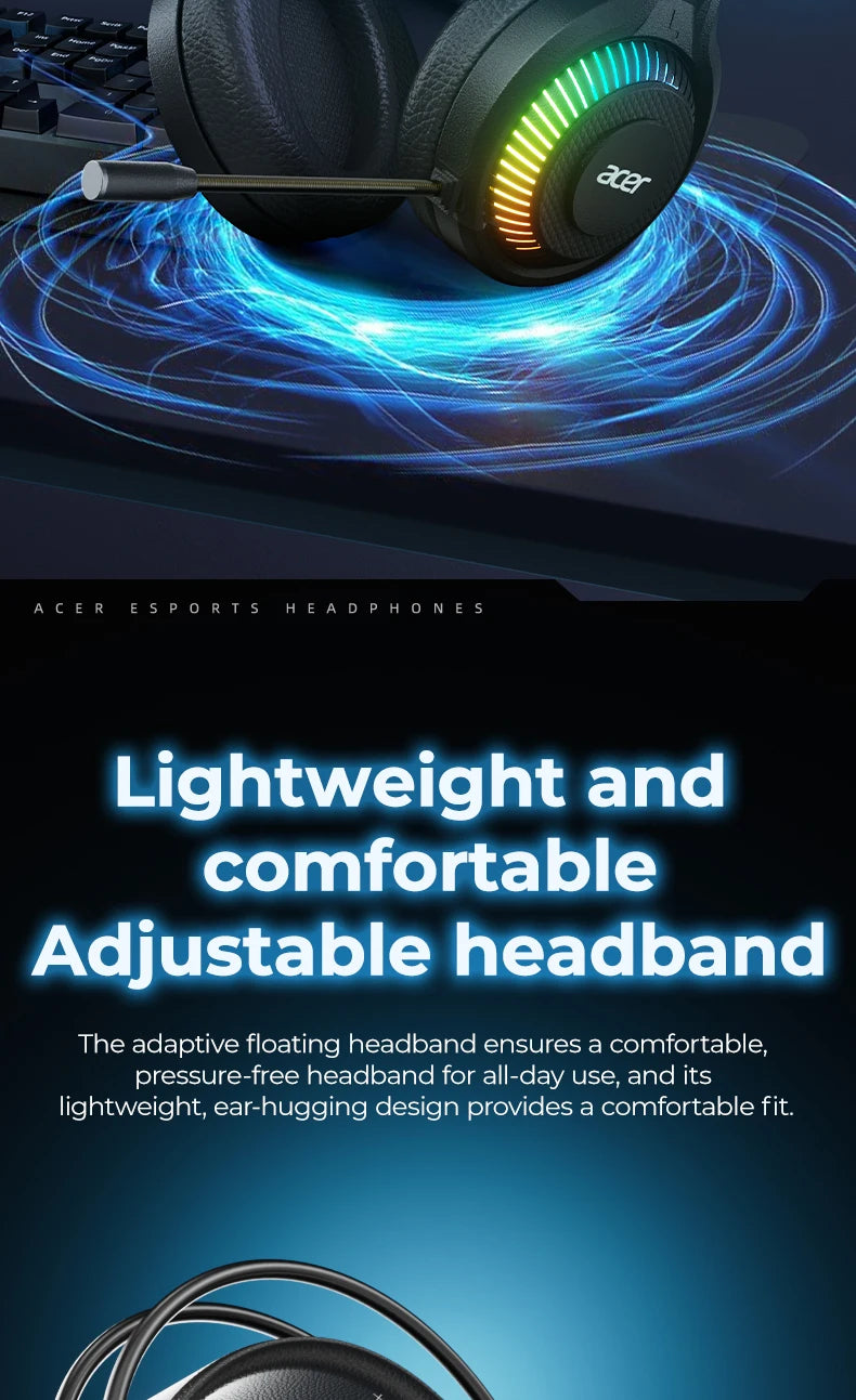RGB Cool Lighting Wired Earphones Low Latency Headphones with Mic Breathable Comfortable Earbuds Surround Sound Effects for Game