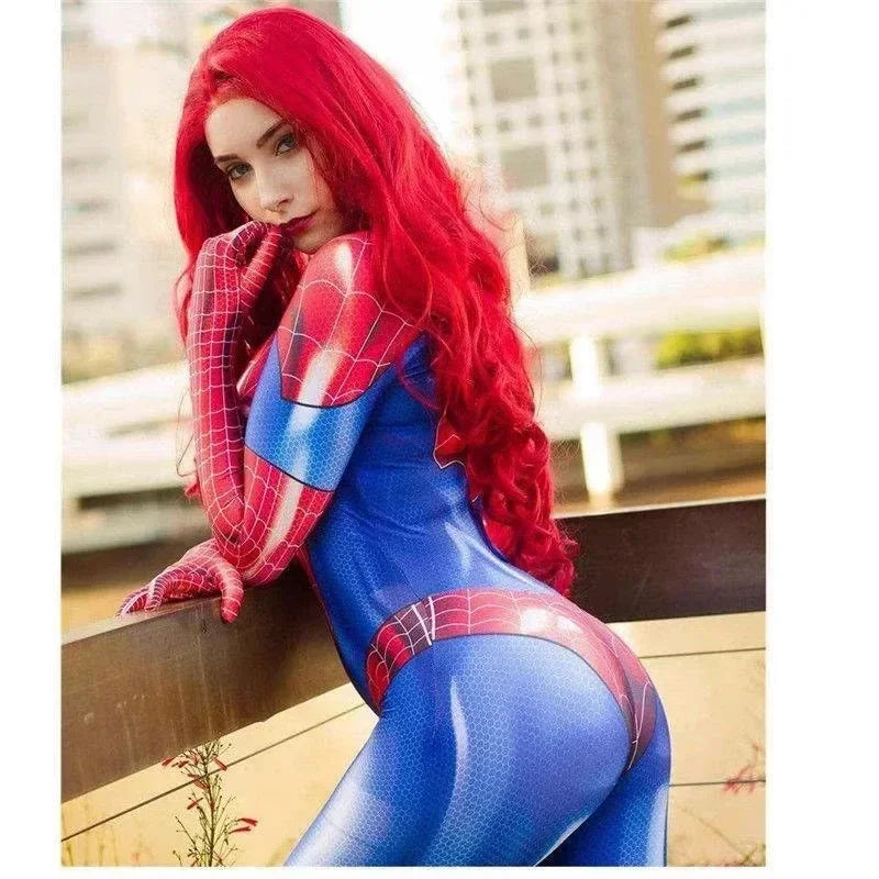 Halloween Cosplay Costume For Spider Women Superhero Costume Black Cat Tight 3d Printing Jumpuit Bodysuit Toys Christmas Gift