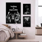 Athlete Inspirational Quotation Poster Home Gym Football Basketball Prints Wall Stickers Paintings for Home Living Room Decor