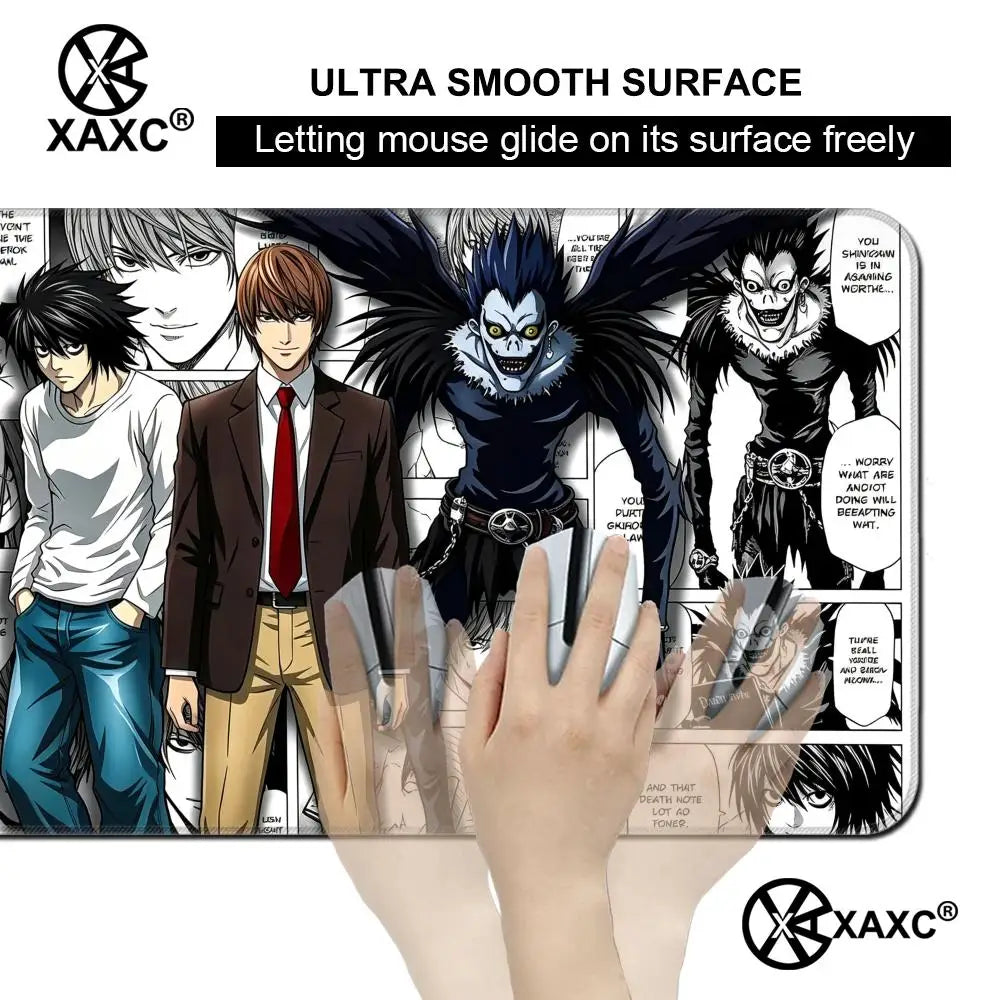 Anime D-Death Note Mouse Pad Large Keyboard Light Yagami Mouse Desk Pad XXL Non-Slip Rubber Gaming Pad Laptop Mouse Carpet XAXC