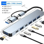 USB C Hub 8In1 7in2 7in1 Type C 3.1 To 4K HDMI Adapter with RJ45 SD/TF Card Reader PD Fast Charge for MacBook Notebook Laptop