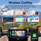Jansite Portable 8.1 inch IP67 Waterproof Motorcycle 4K DVR GPS Navigation Wireless Carplay Android Auto Moto Recorder Monitor
